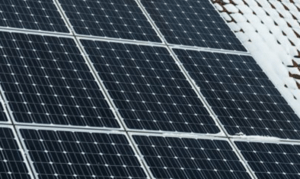 solar panel during the winter